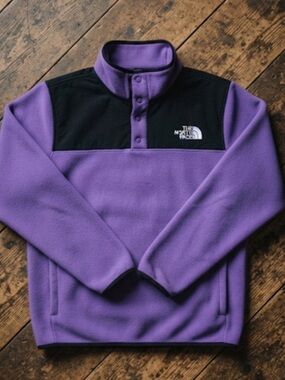 The North Face Purple Fleece Pullover with Black Yoke